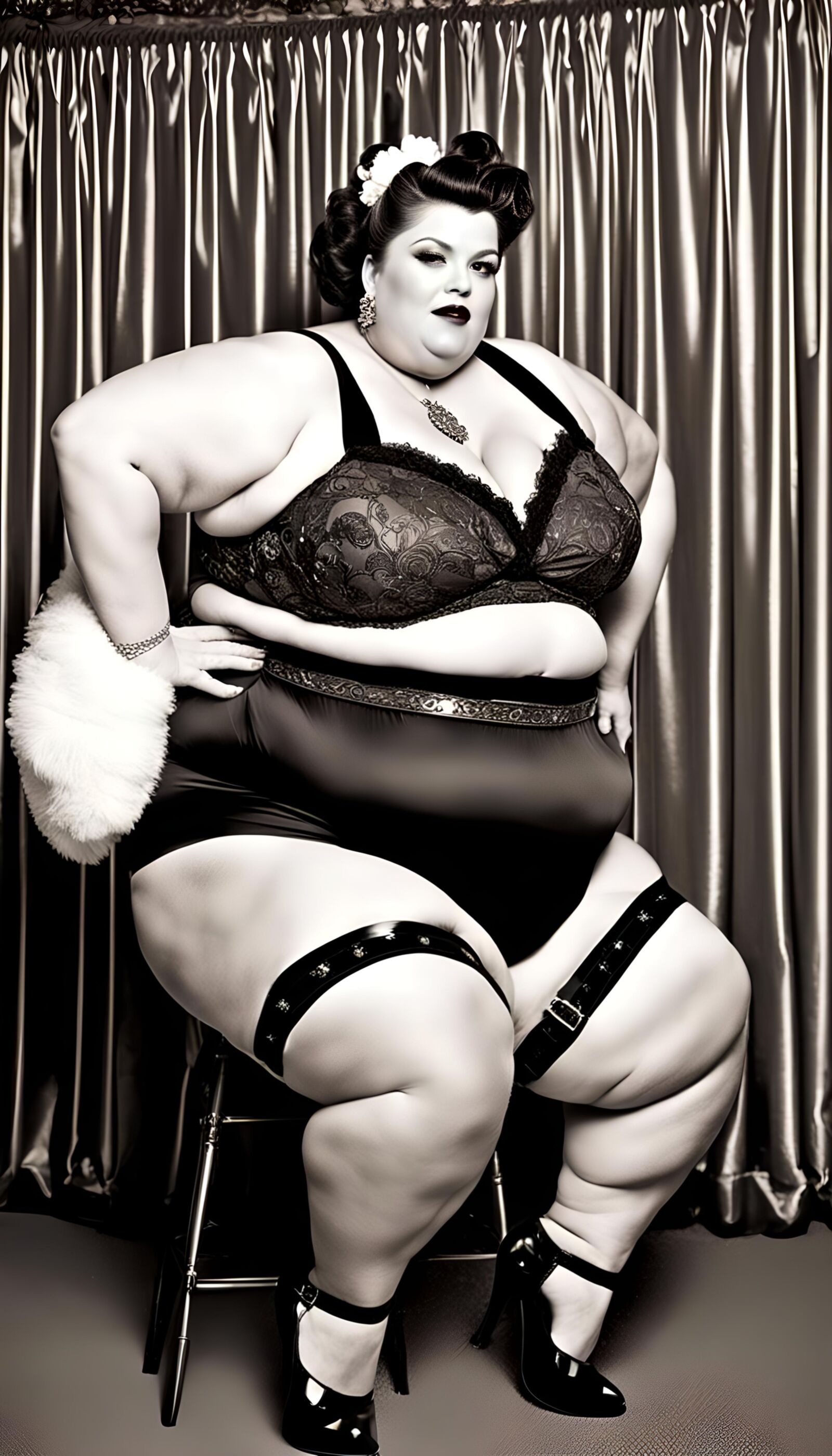 SSBBW in Dessous