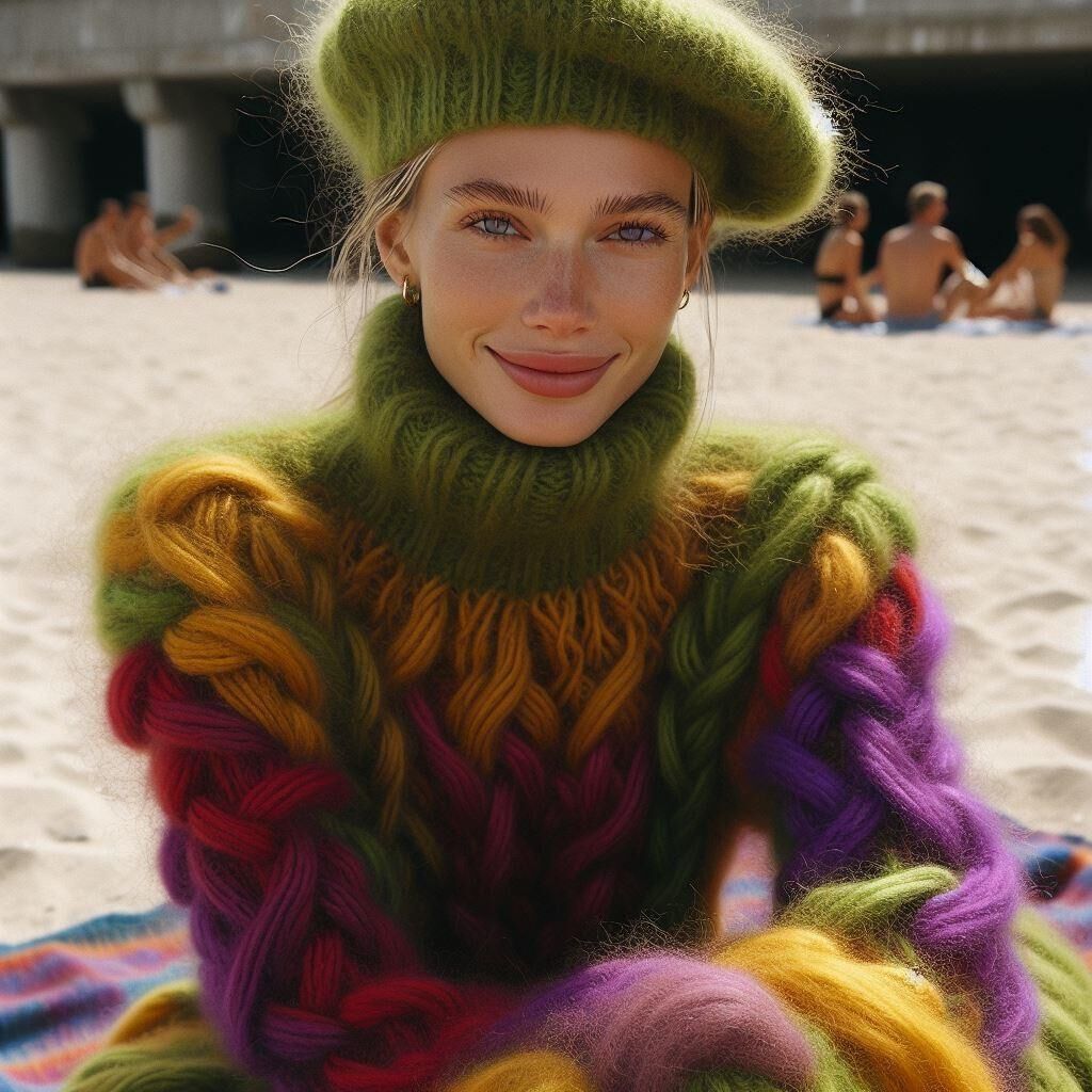 AI Sweatergirls at the beach 1