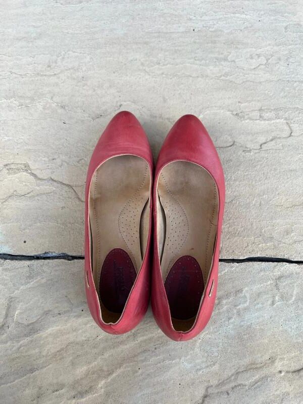 Worn ballerinas 