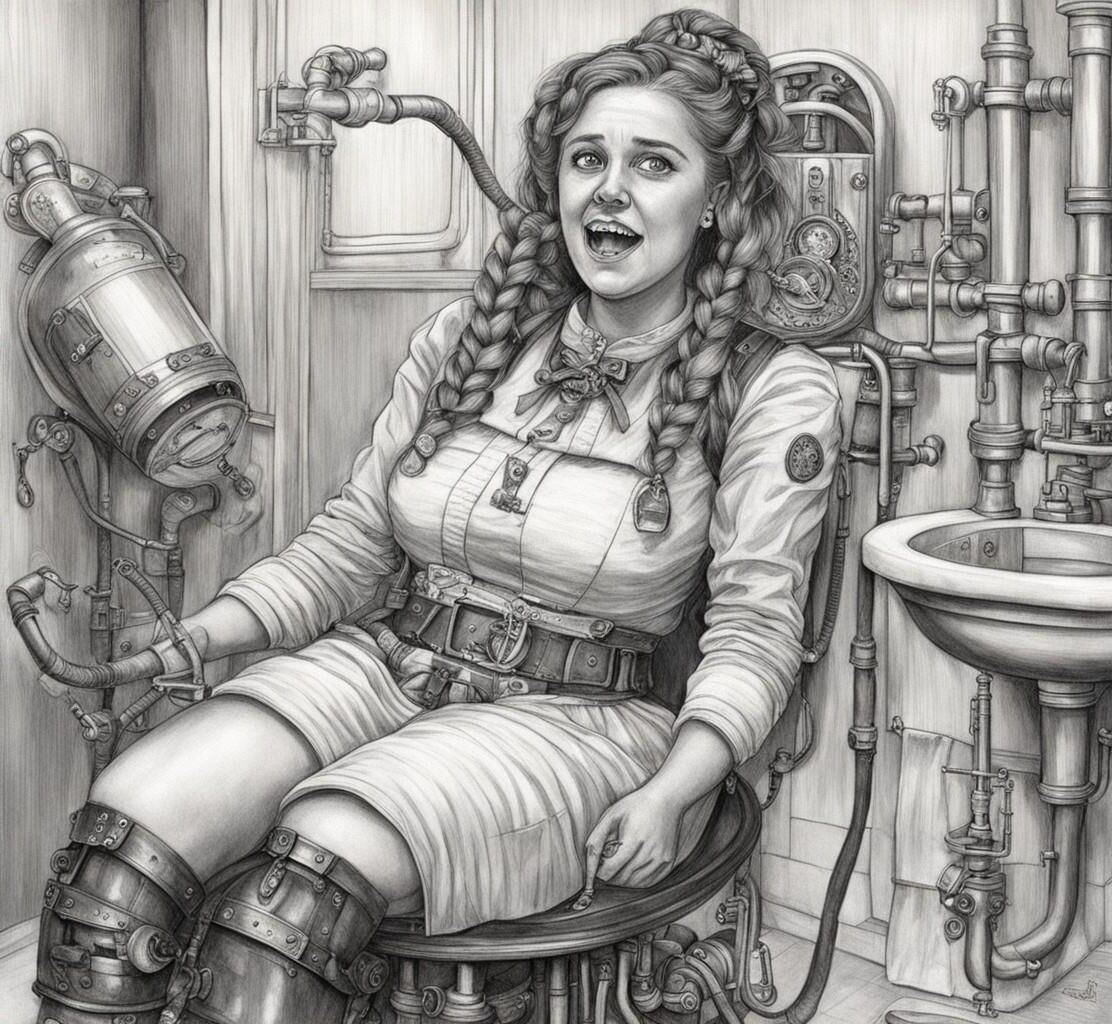 (AI) Meine Einlaufklinik Teil 11 – Steampunk-Einlaufmaschinenbetreiber