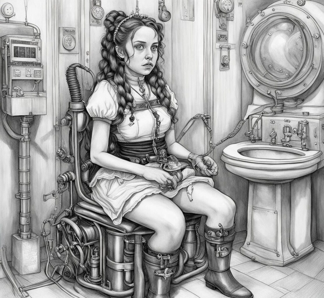 (AI) Meine Einlaufklinik Teil 11 – Steampunk-Einlaufmaschinenbetreiber