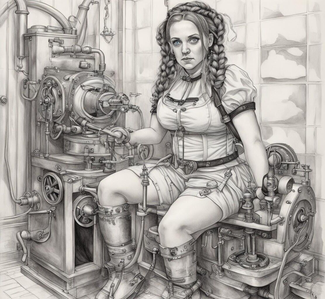 (AI) Meine Einlaufklinik Teil 11 – Steampunk-Einlaufmaschinenbetreiber