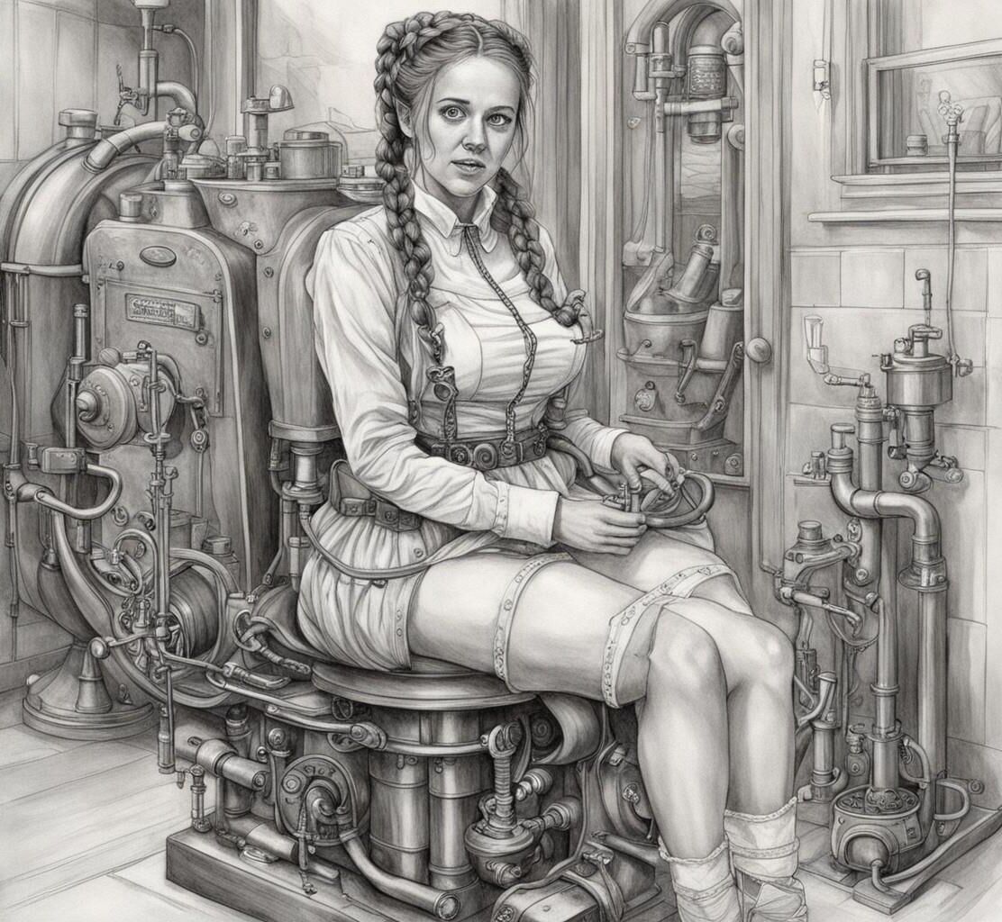 (AI) Meine Einlaufklinik Teil 11 – Steampunk-Einlaufmaschinenbetreiber