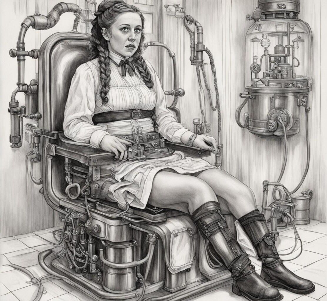 (AI) Meine Einlaufklinik Teil 11 – Steampunk-Einlaufmaschinenbetreiber