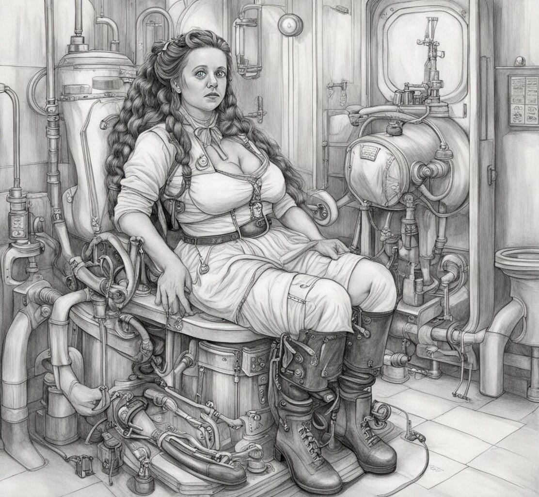 (AI) Meine Einlaufklinik Teil 11 – Steampunk-Einlaufmaschinenbetreiber