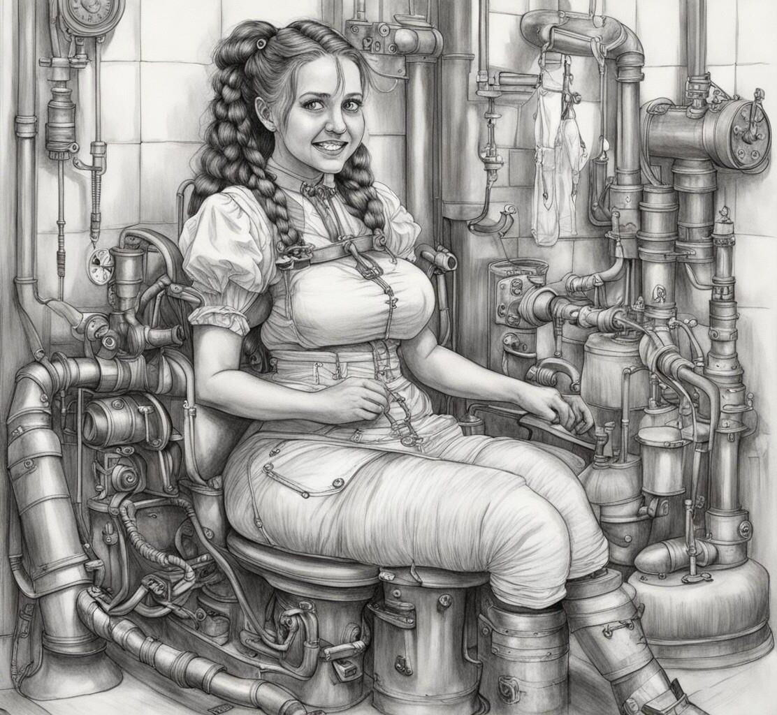 (AI) Meine Einlaufklinik Teil 11 – Steampunk-Einlaufmaschinenbetreiber