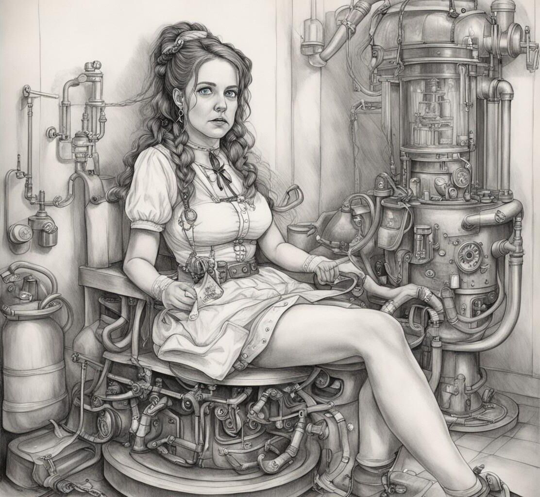 (AI) Meine Einlaufklinik Teil 11 – Steampunk-Einlaufmaschinenbetreiber