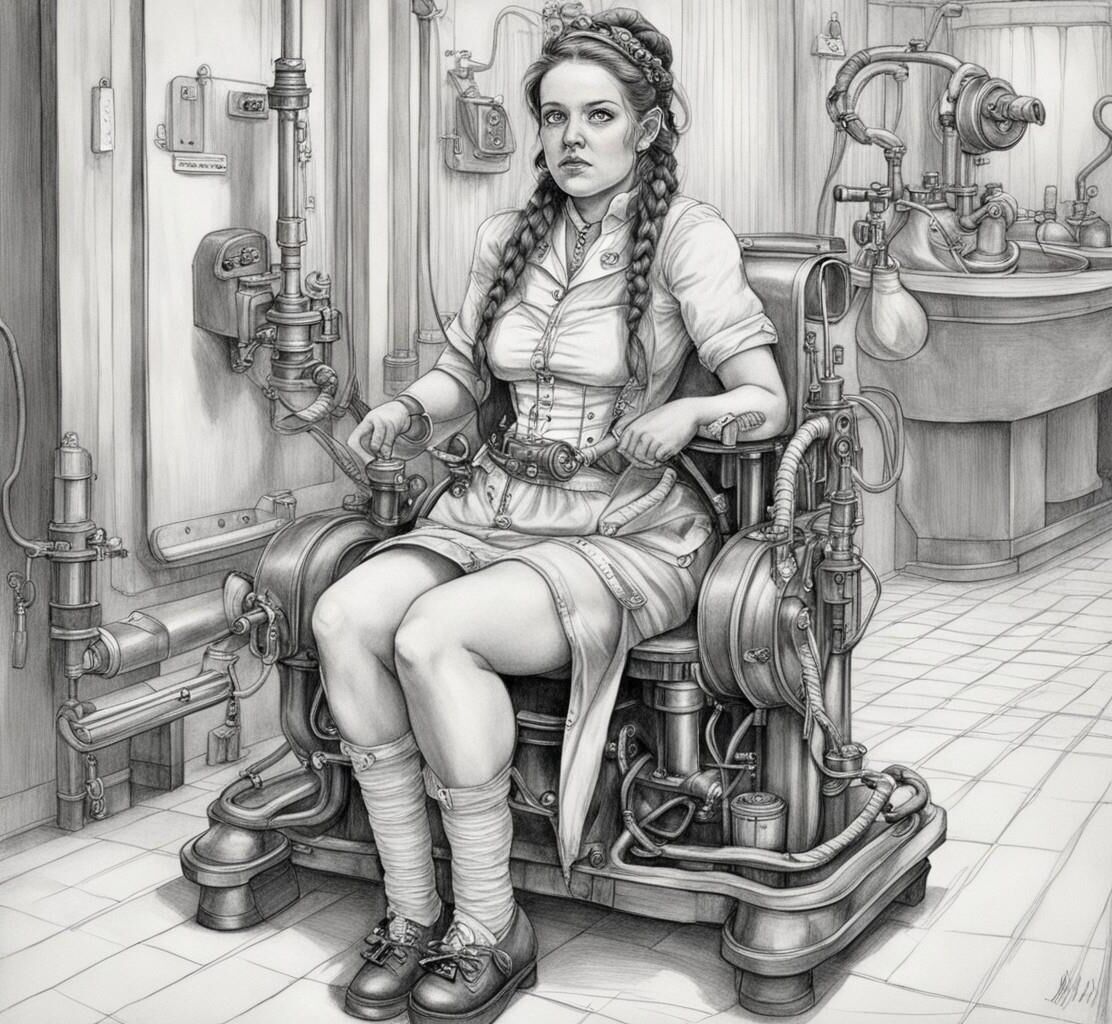 (AI) Meine Einlaufklinik Teil 11 – Steampunk-Einlaufmaschinenbetreiber