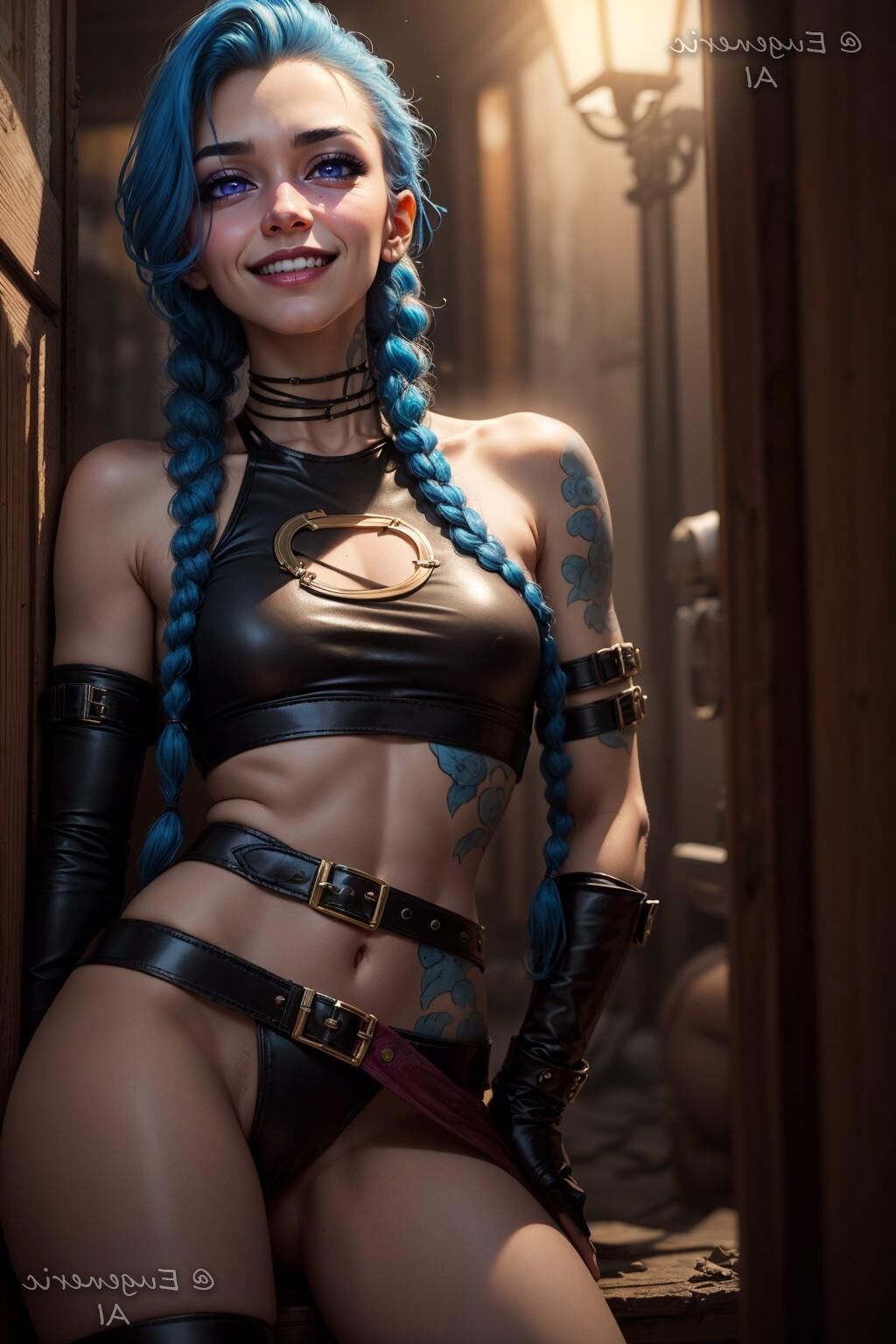 AI KI Cyberpunk Uniform Mädchen