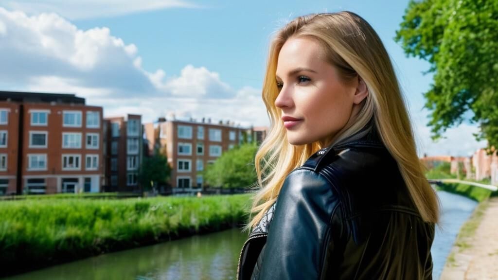 A.I. Dutch Blonde in Lederjacke