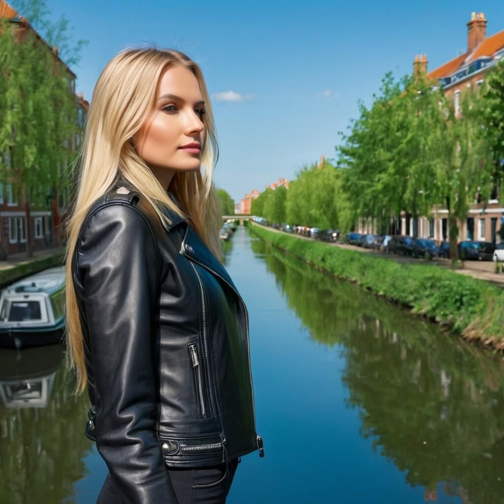 A.I. Dutch Blonde in Lederjacke