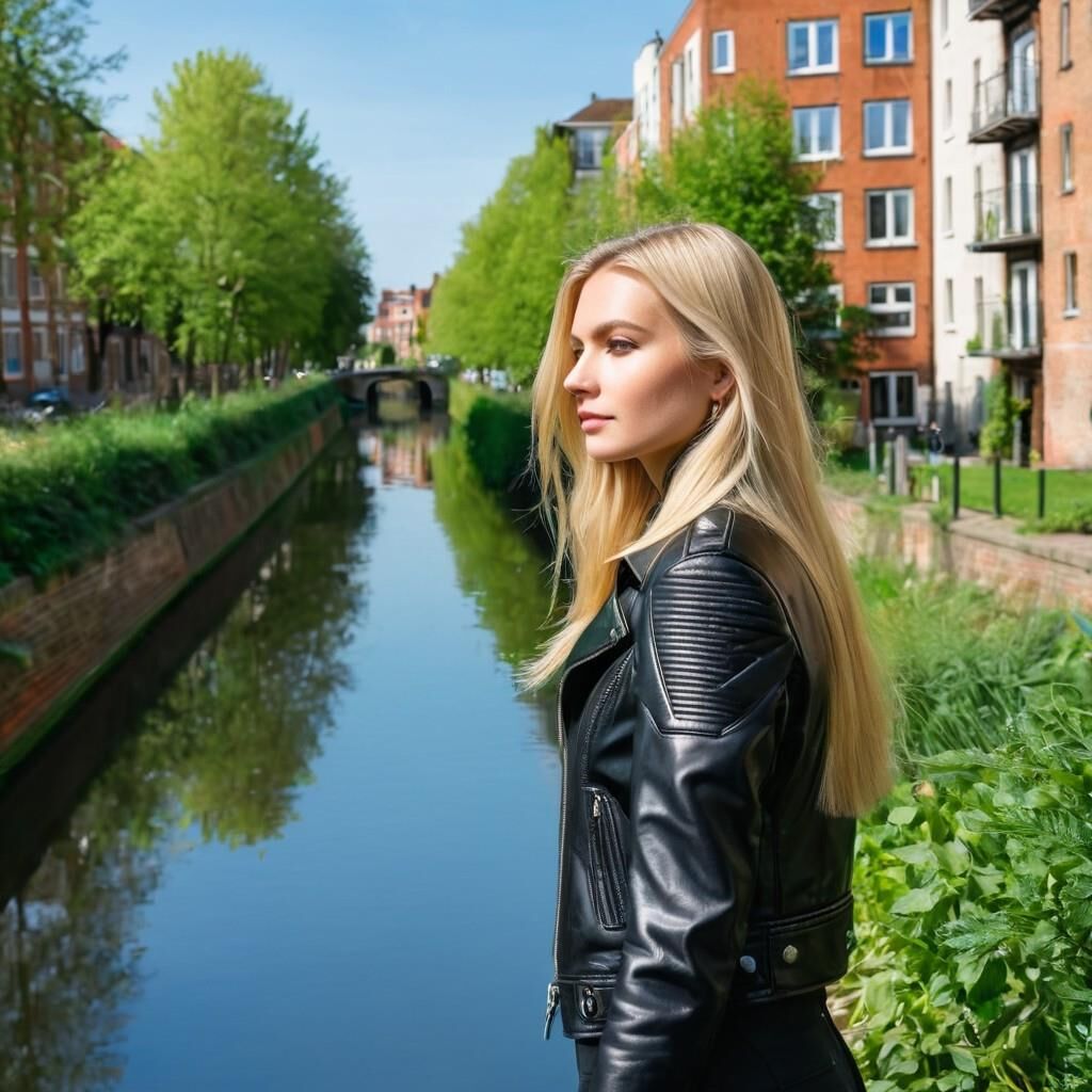 A.I. Dutch Blonde in Lederjacke