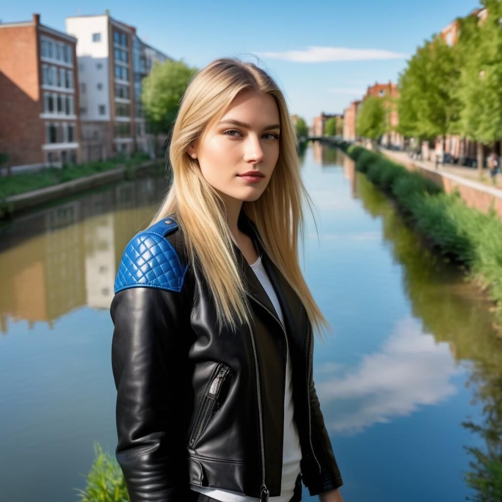 A.I. Dutch Blonde in Lederjacke