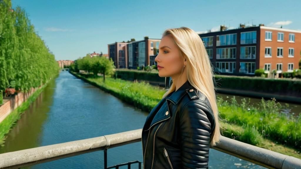 A.I. Dutch Blonde in Lederjacke