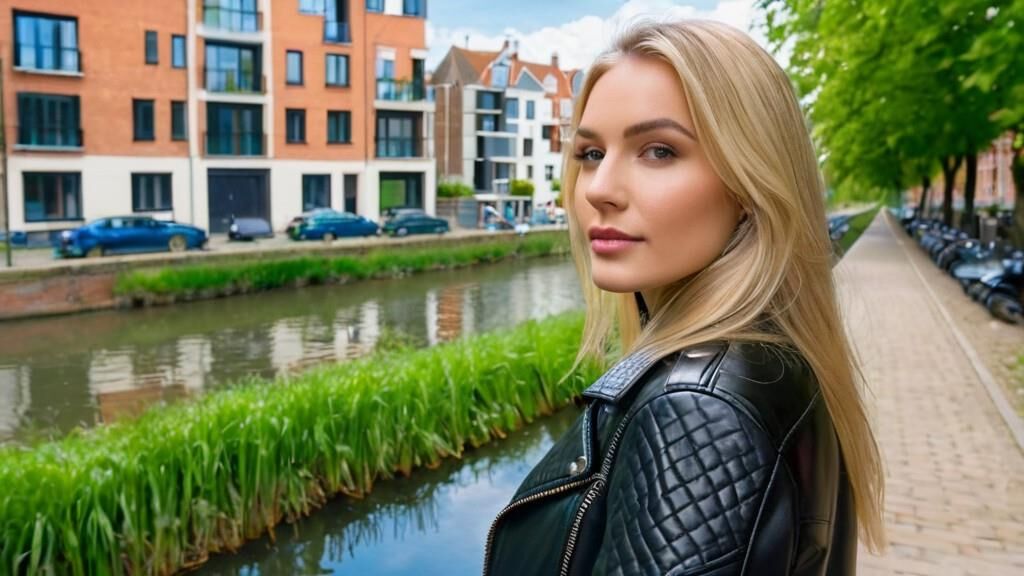 A.I. Dutch Blonde in Lederjacke