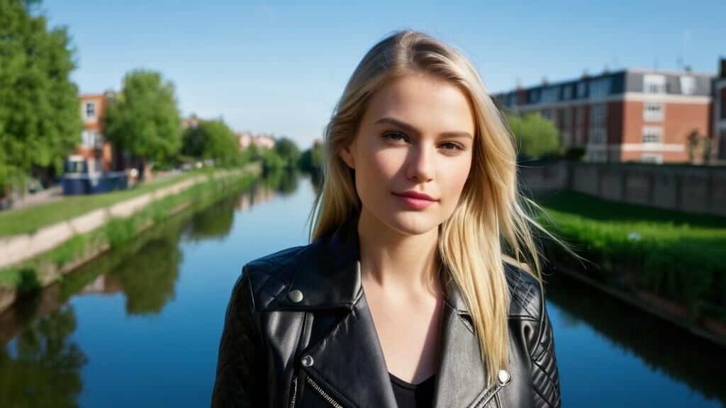 A.I. Dutch Blonde in Lederjacke