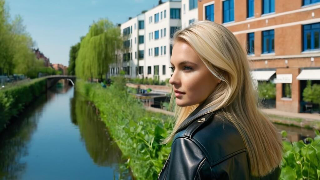 A.I. Dutch Blonde in Lederjacke