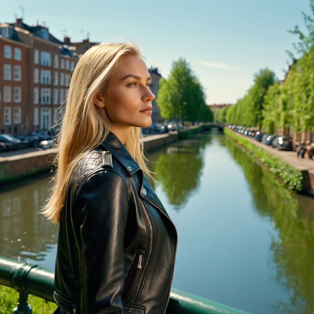 A.I. Dutch Blonde in Lederjacke