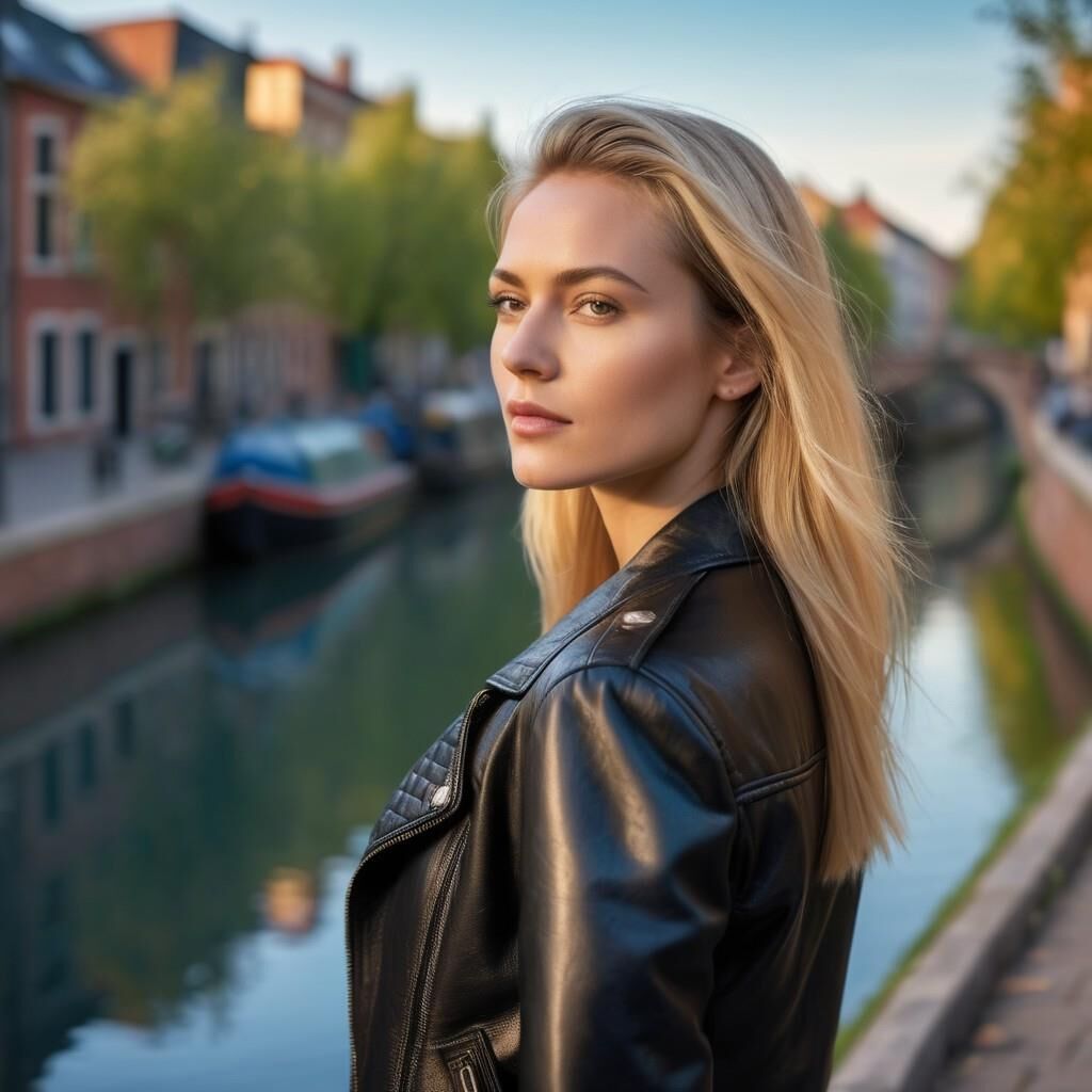 A.I. Dutch Blonde in Lederjacke