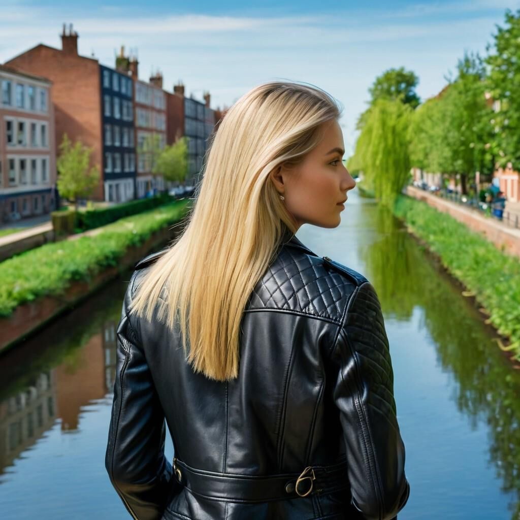 A.I. Dutch Blonde in Lederjacke