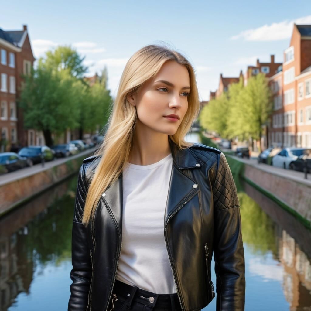 A.I. Dutch Blonde in Lederjacke