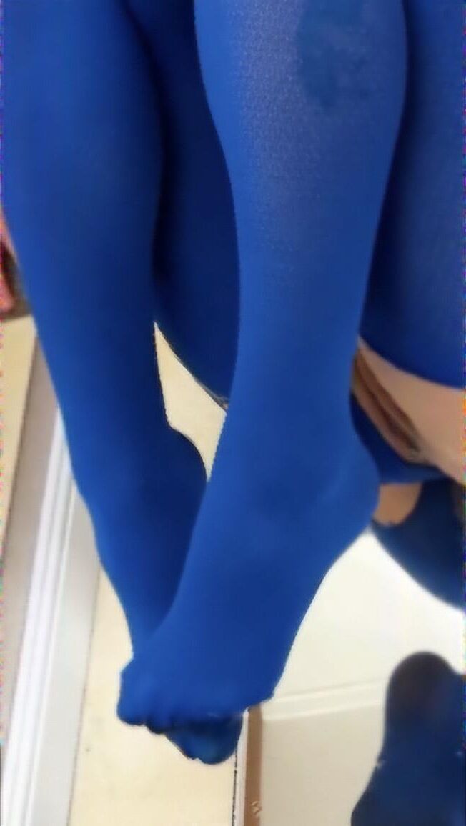 PÉS DE NYLON AZUL