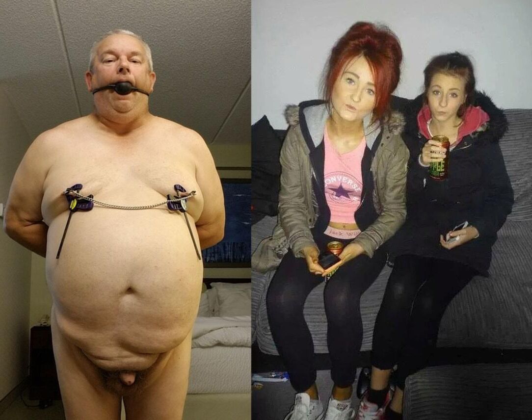 Trashy Chavgirls use mature men as their piggys