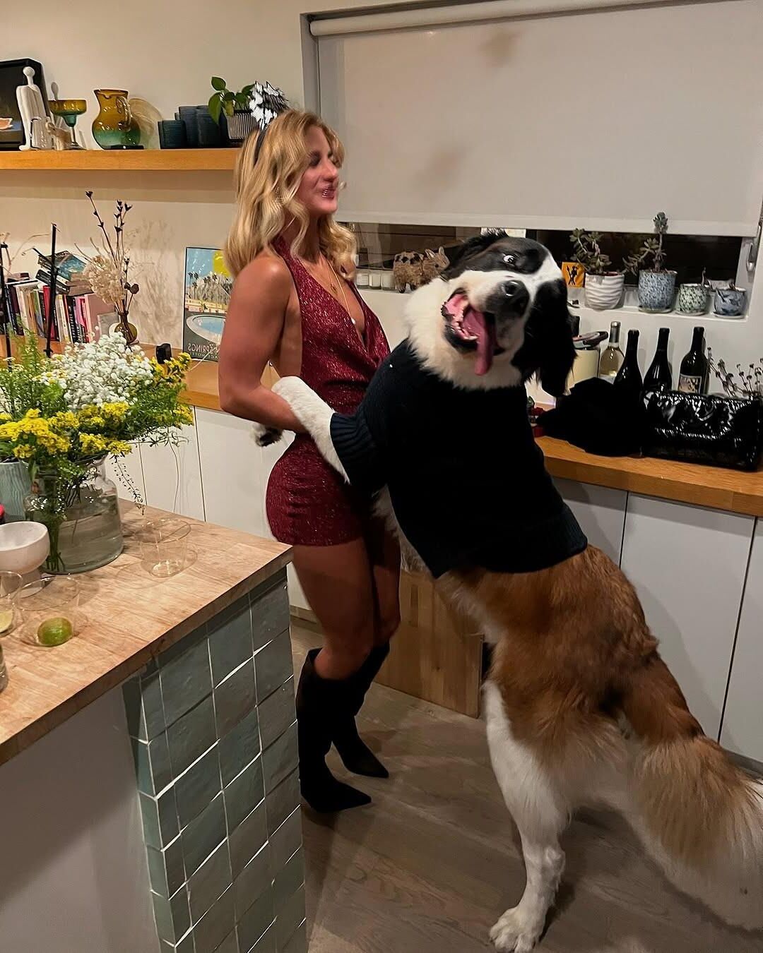 Garotas com seus cachorros façanha Claire.