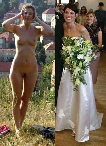 Novias antes y después de las novias caseras expuestas