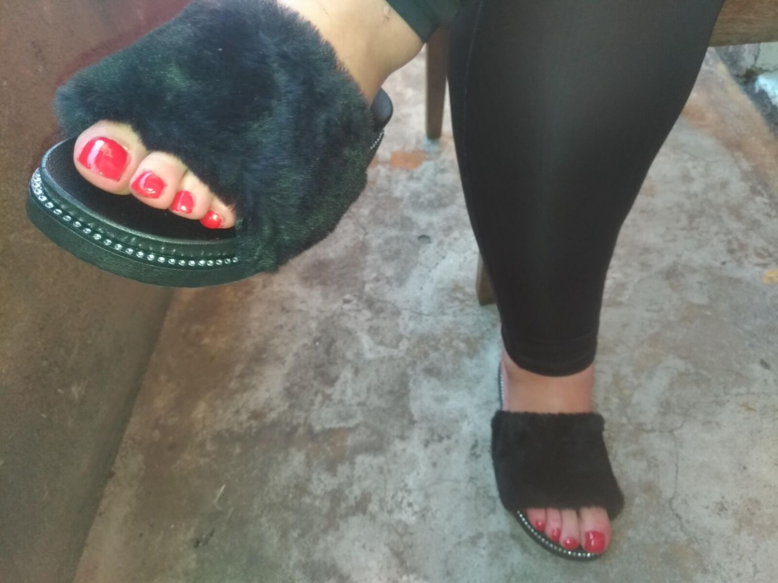 cum in her furry slippers