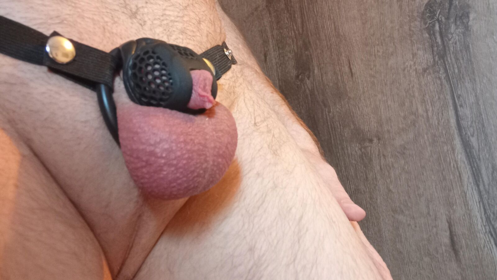 Mein Penis in einem neuen Keuschheitskäfig eingesperrt