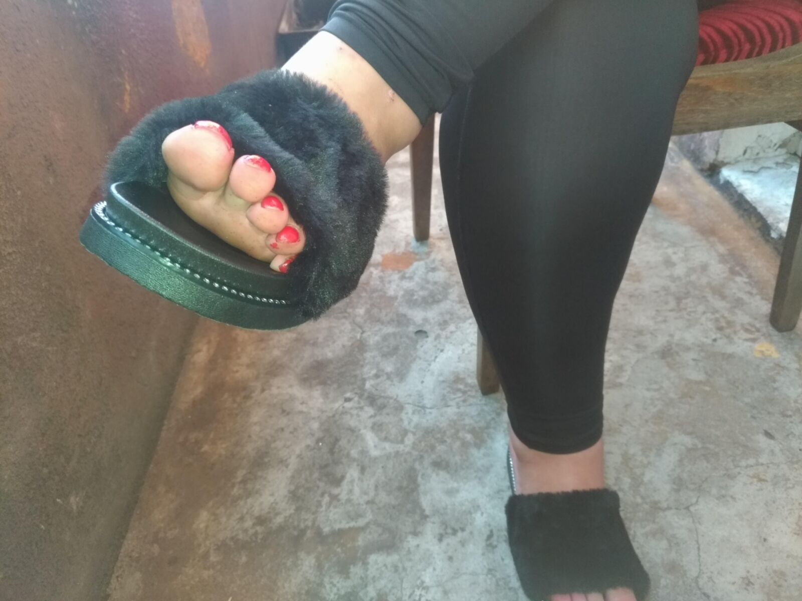 cum in her furry slippers