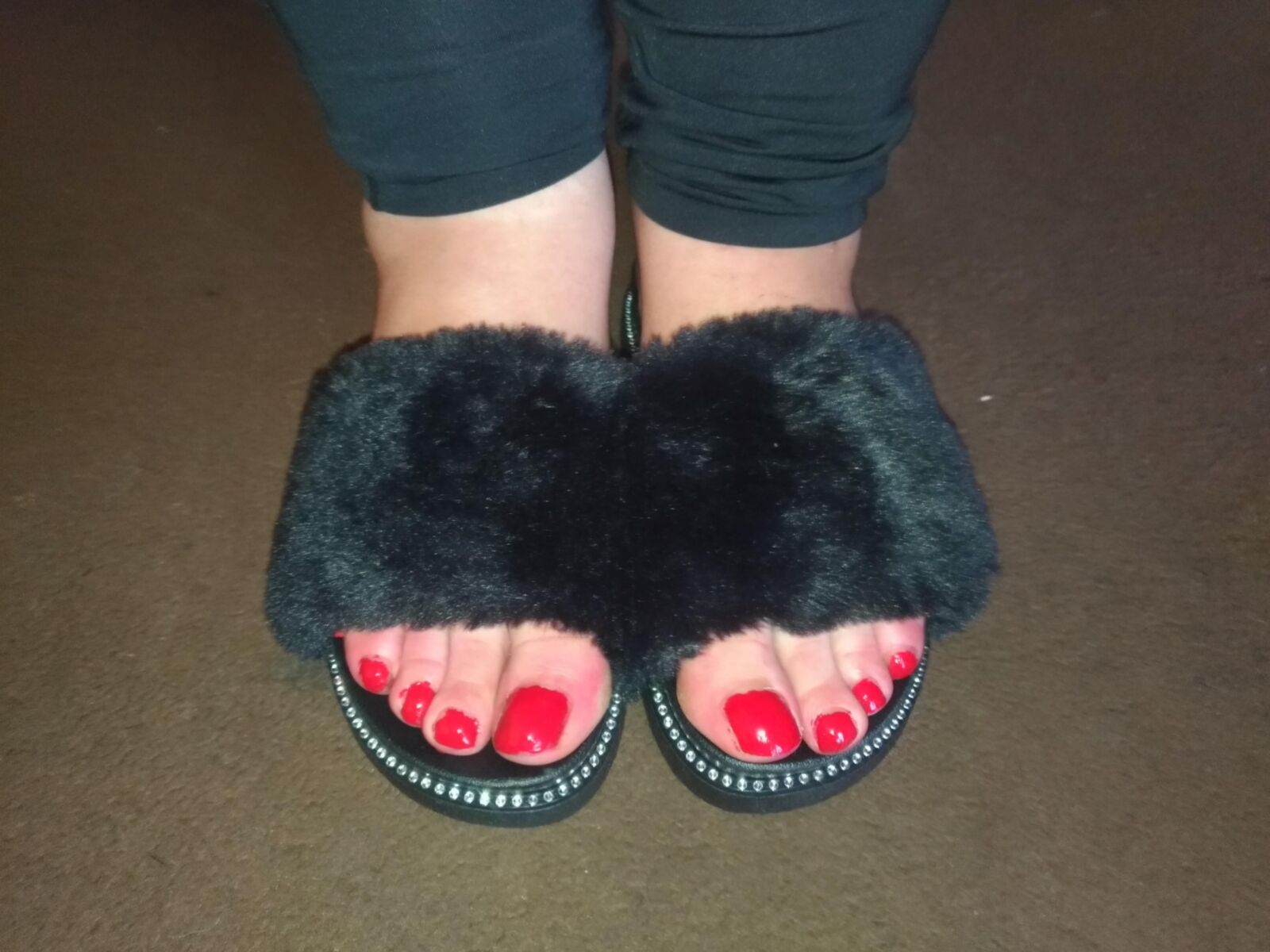 cum in her furry slippers