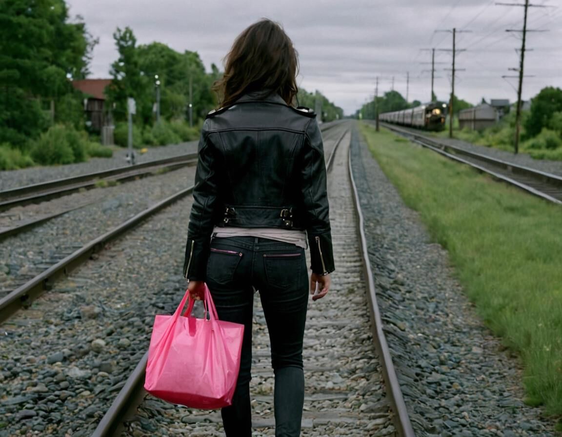 A.I. In leather on a railroad