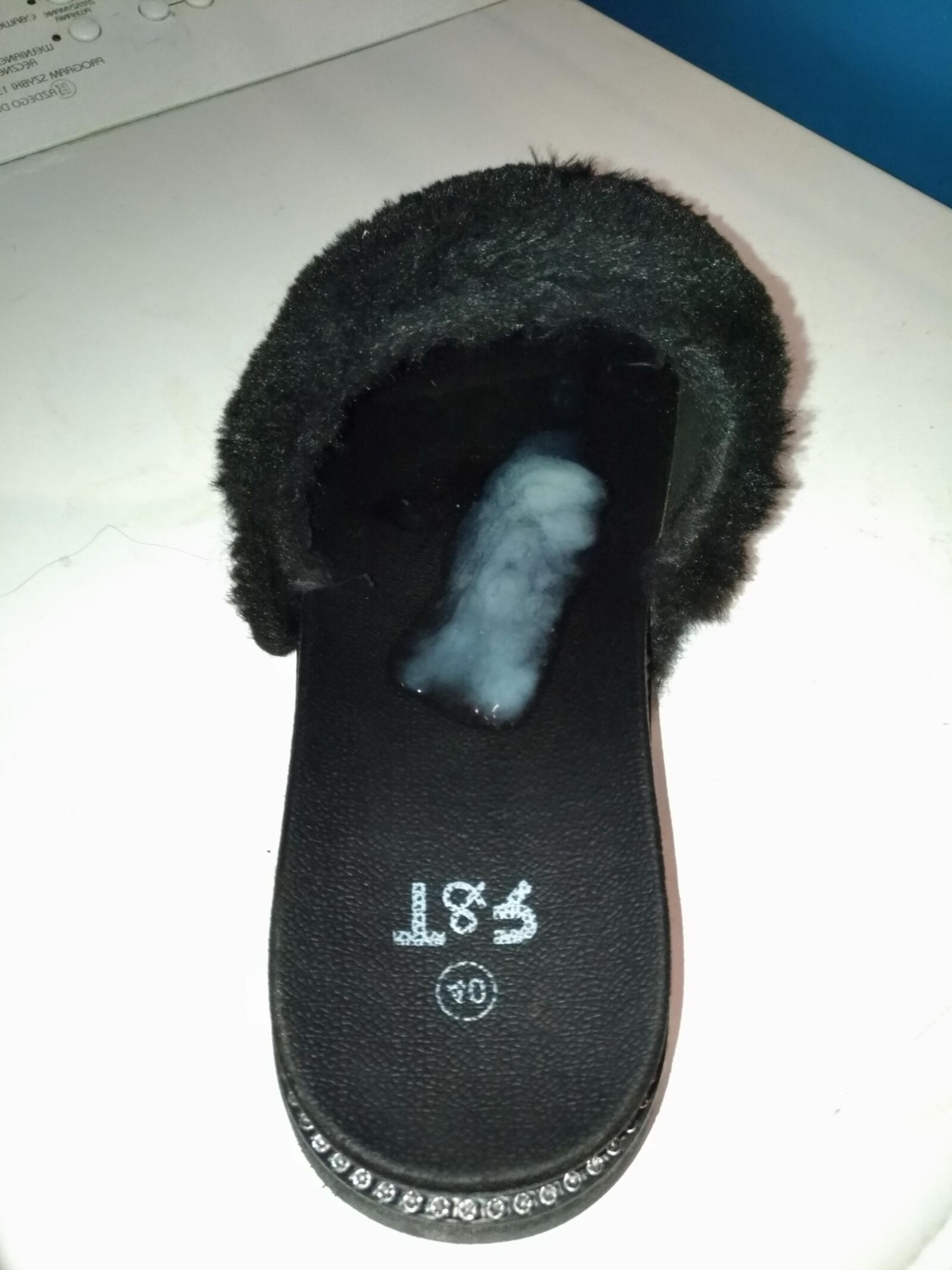 cum in her furry slippers