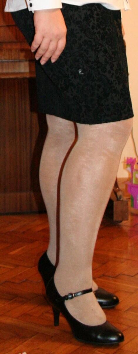 Upskirt dans des collants