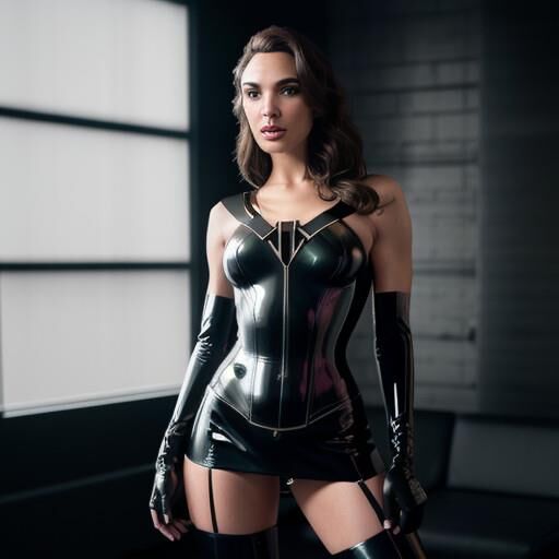 Gal gadot à l'air sexy en latex