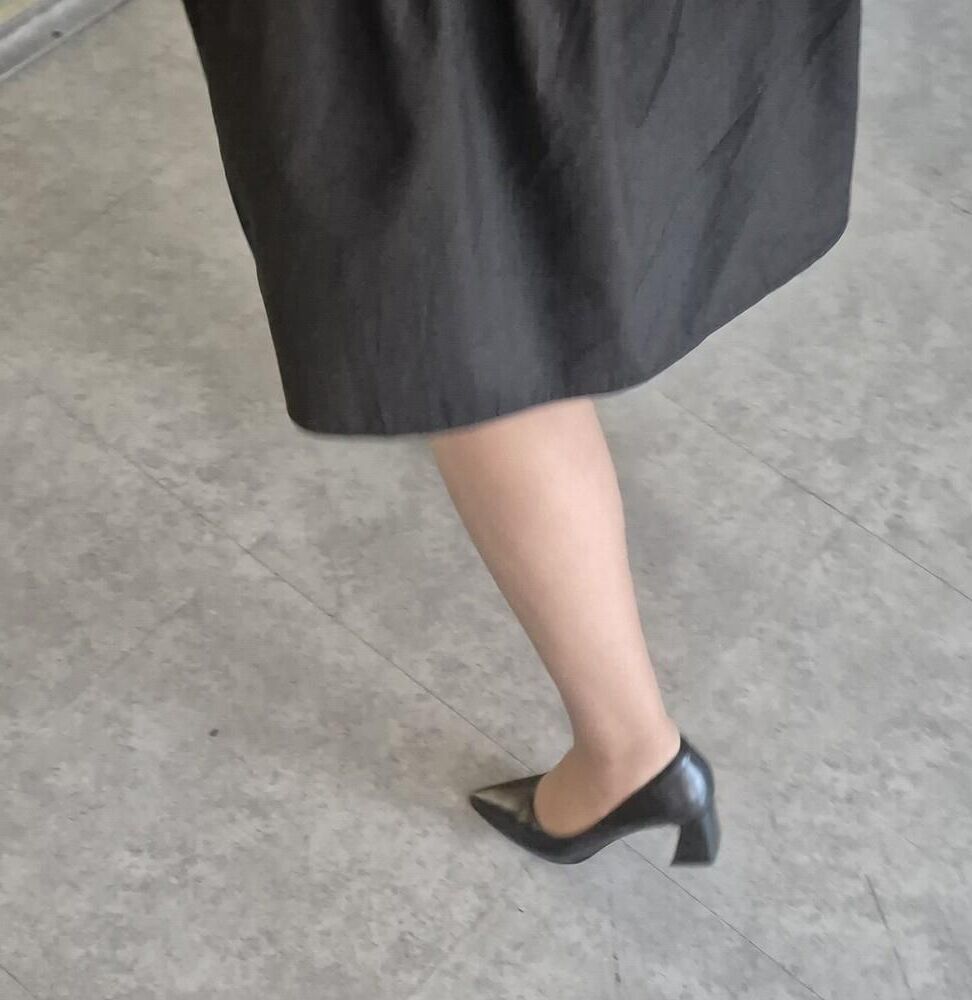 Co worker milf in pantyhose and heels
