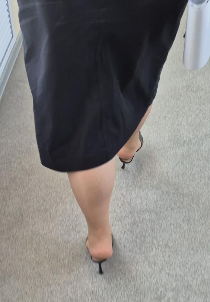 Co worker milf in pantyhose and mules