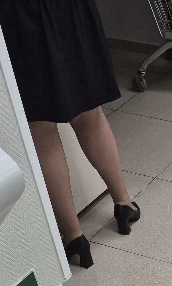 Co worker milf in pantyhose and heels