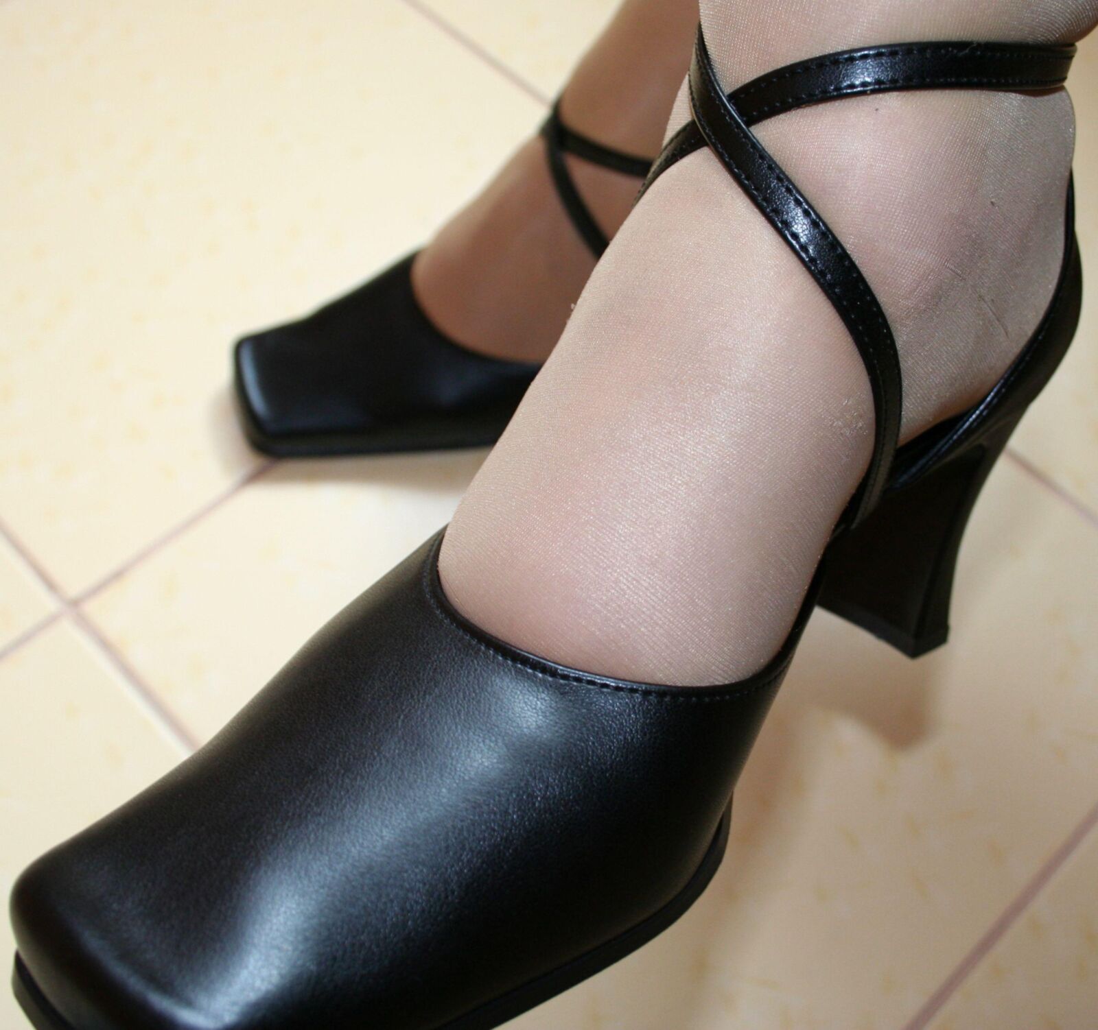 My legs in tights and shoes