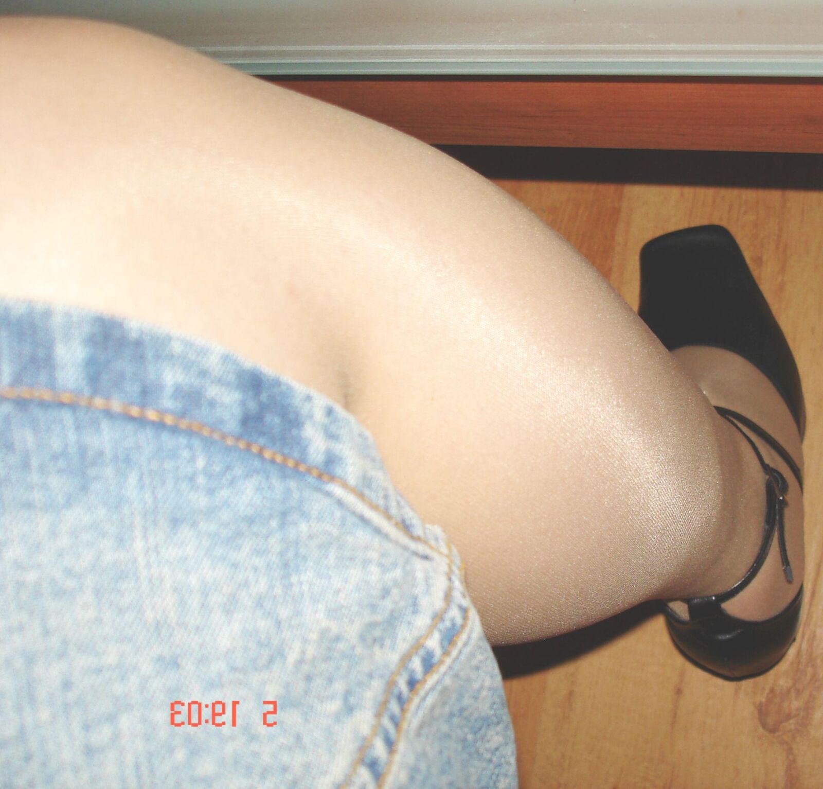 My legs in tights and shoes