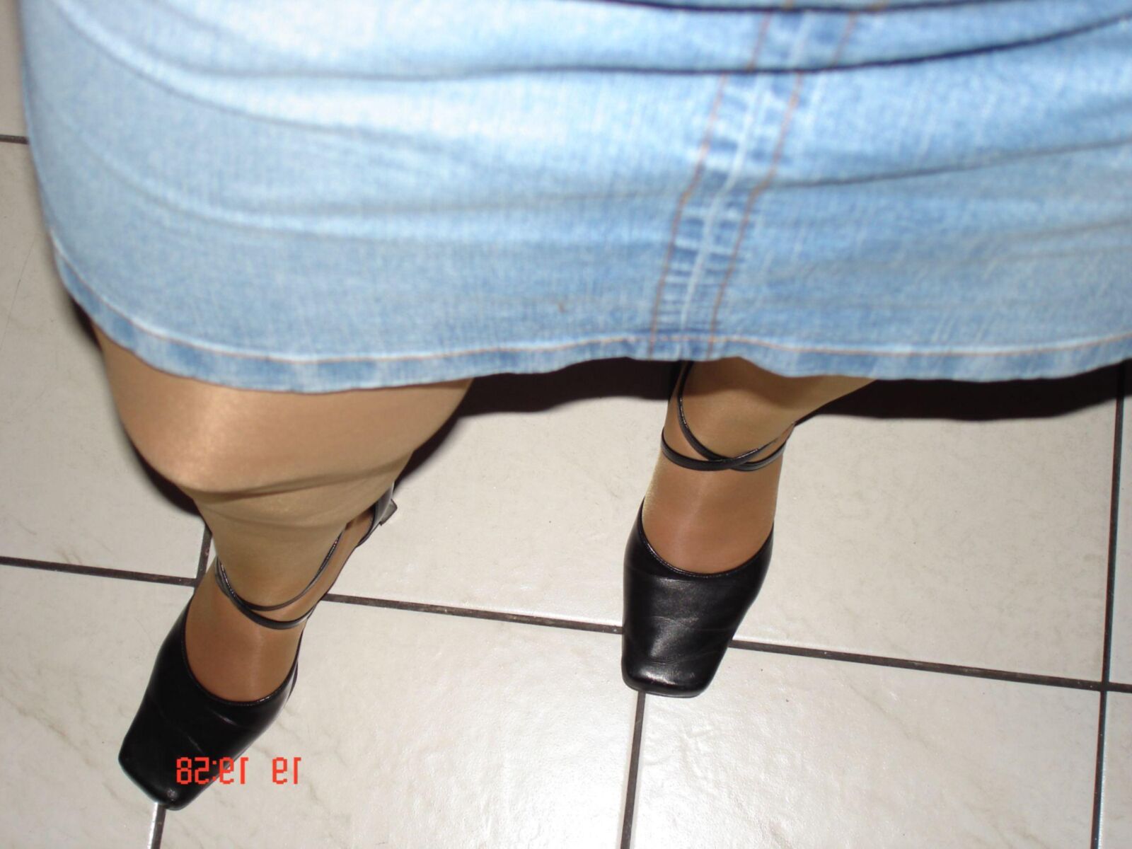 My legs in tights and shoes