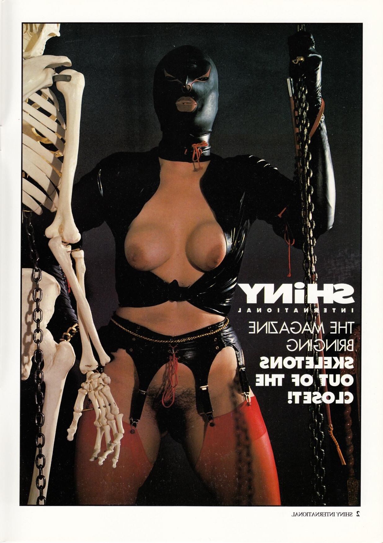 Revistas brilhantes, fetiche vintage, PVC, borracha, femdom