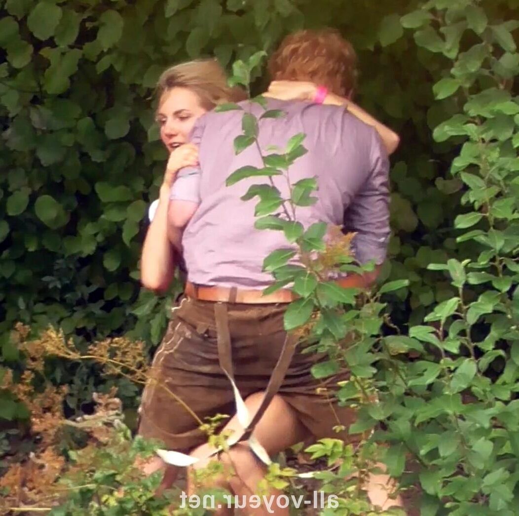 Drunk German Girls Pee in Bushes Oktoberfest Voyeur 