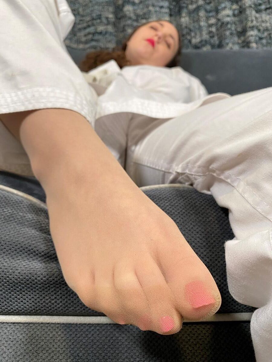 Petite sœur après le cours de judo