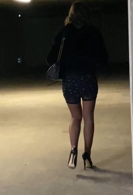 French MILF stockings upskirts in public