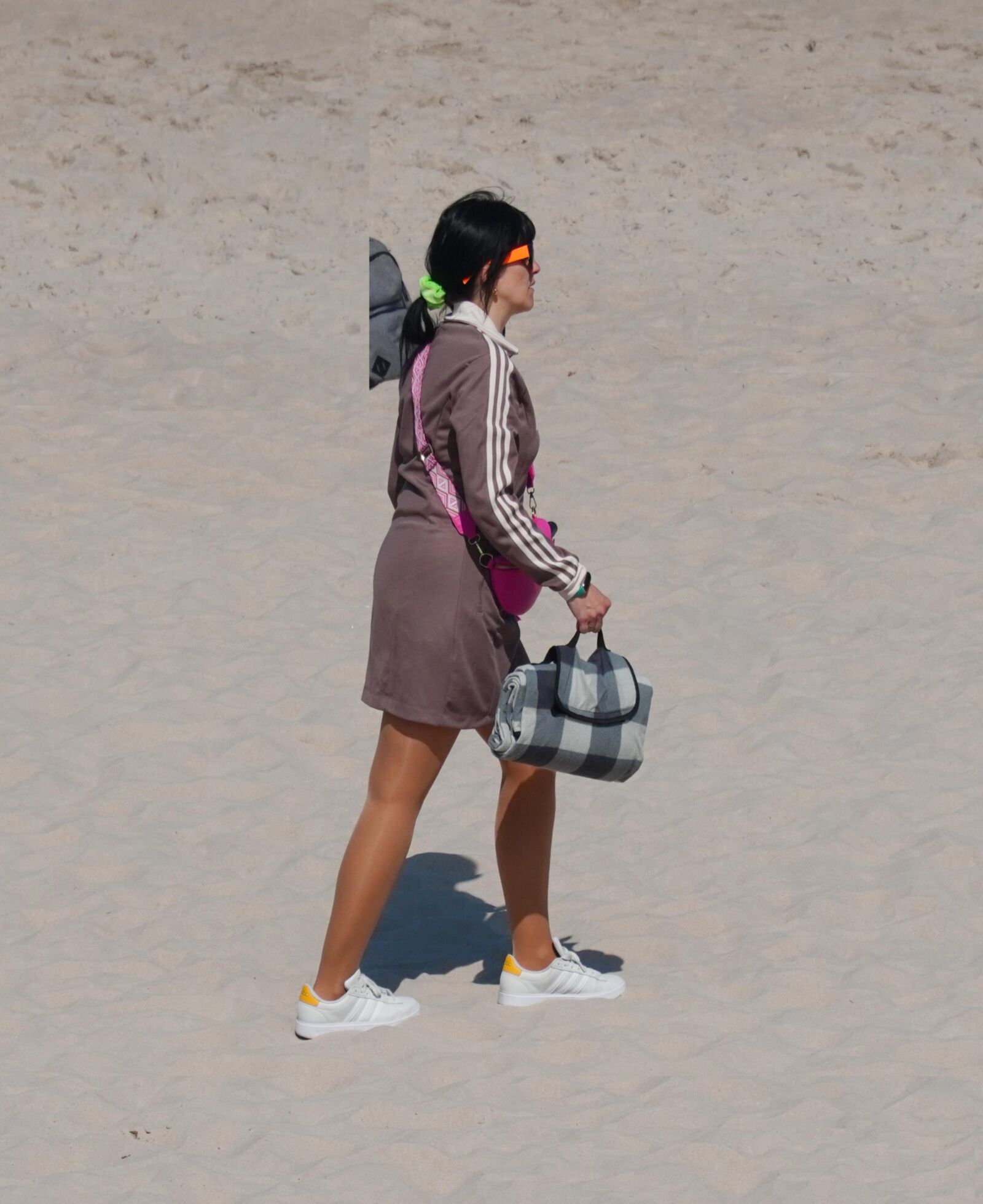 sexy wife in pantyhose on the beach