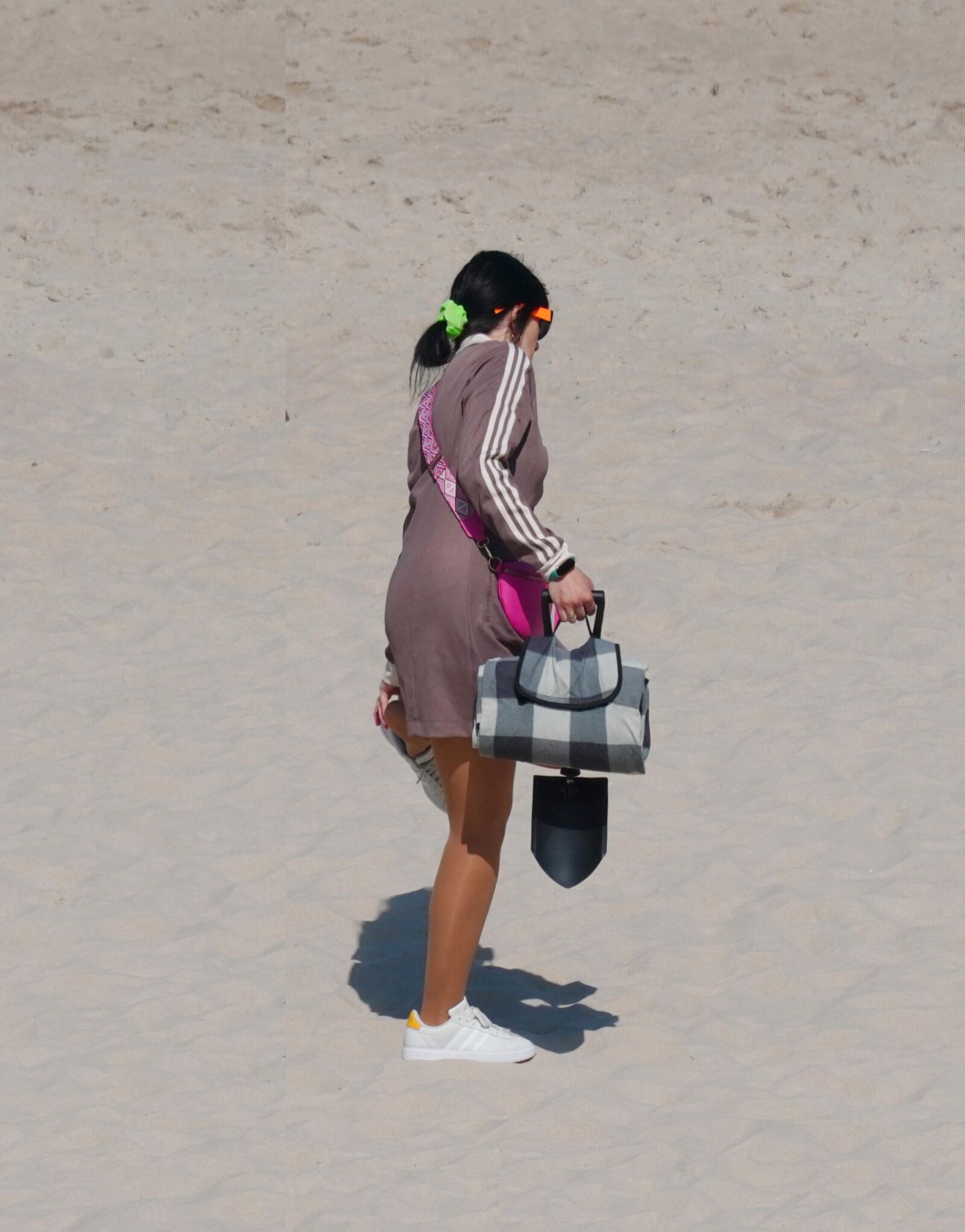sexy wife in pantyhose on the beach