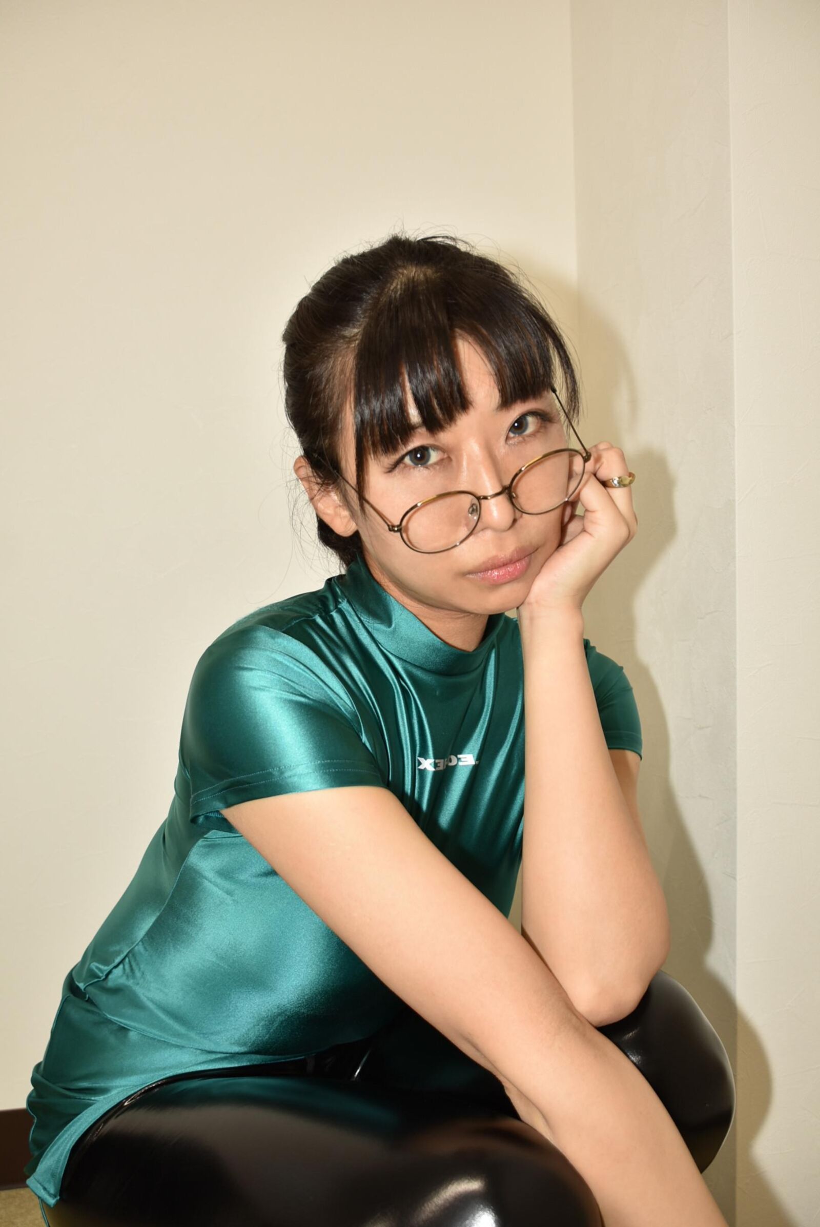 Asiático, falta, nylons